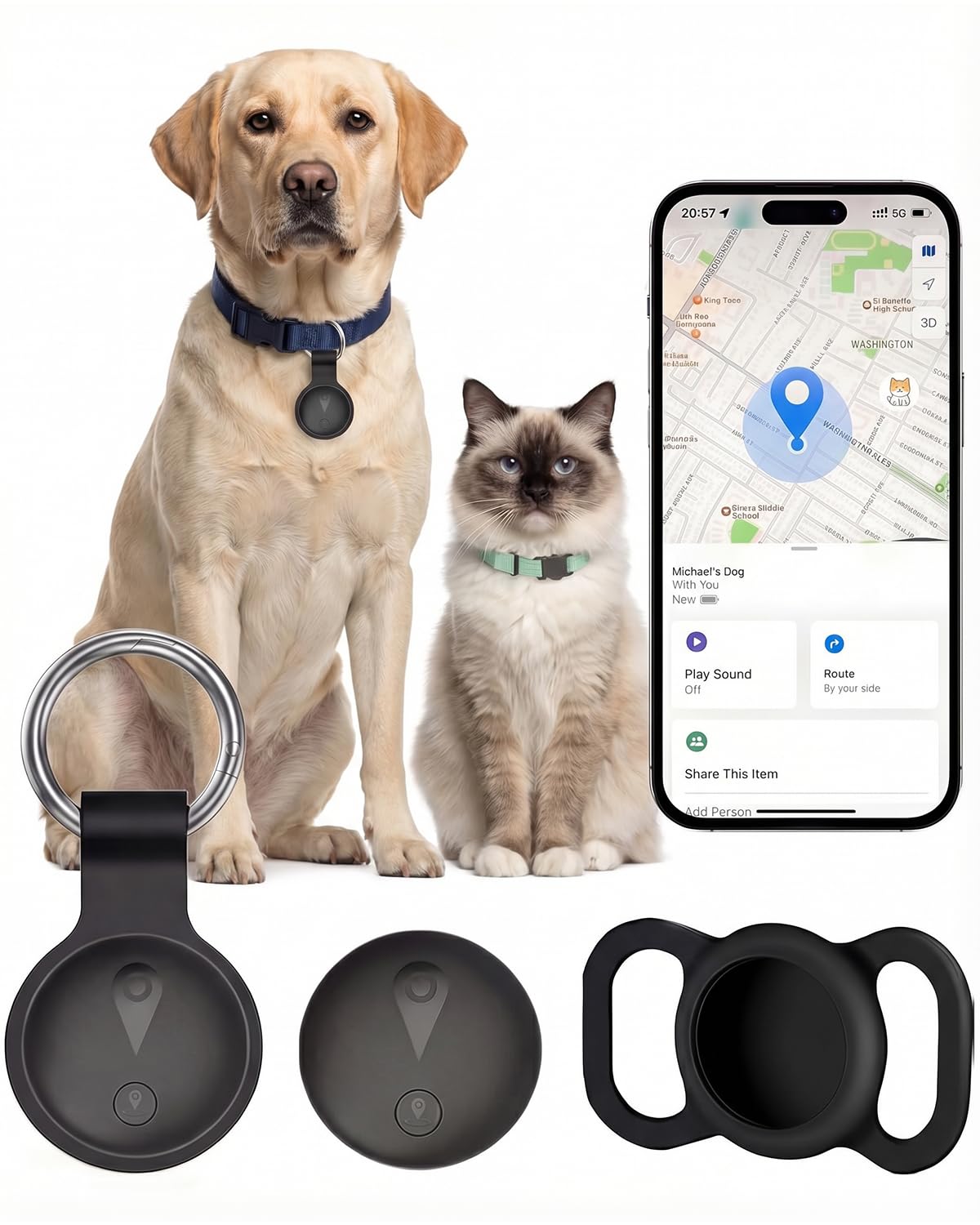 GPS Dog Tracker with Real-Time Location & No Monthly Fee